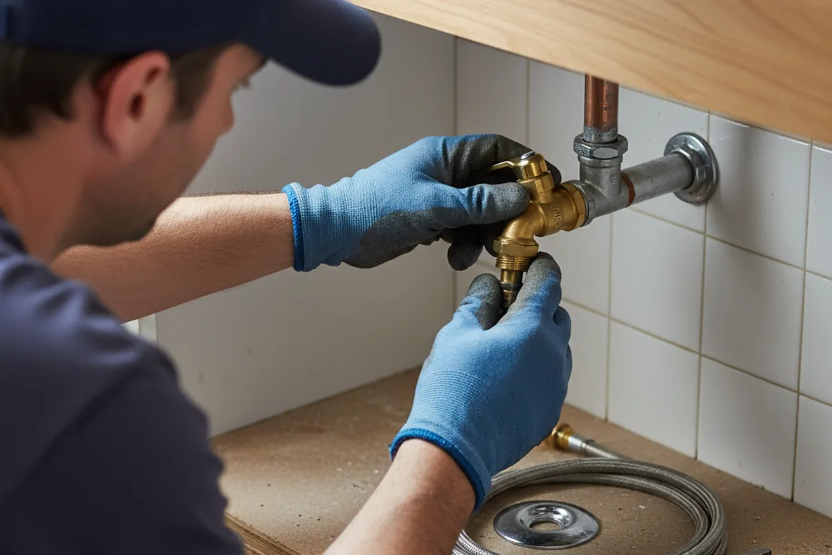 Shutoff valve and fitting work during Emergency Plumbing in Newtown